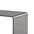 Table Basse en Verre, Table de Salon Rectangulaire Design Moderne avec Bords Arrondis Sûrs, Gris Clair Transparent
