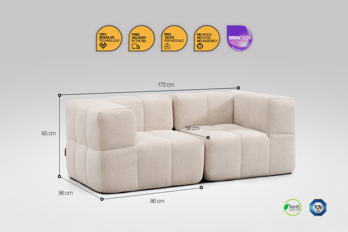 2-Piece Modular Sofa – Beige