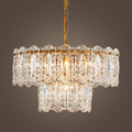 Crystal Glass Chandelier Pendant Light Gold Finish