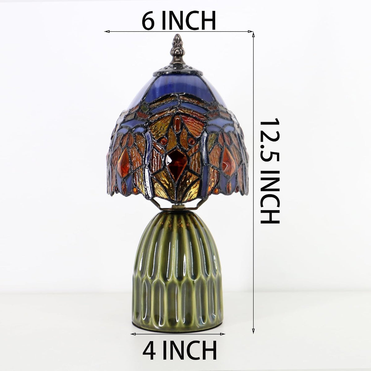 Purple Tiffany Stained Glass Mushroom Table Lighting