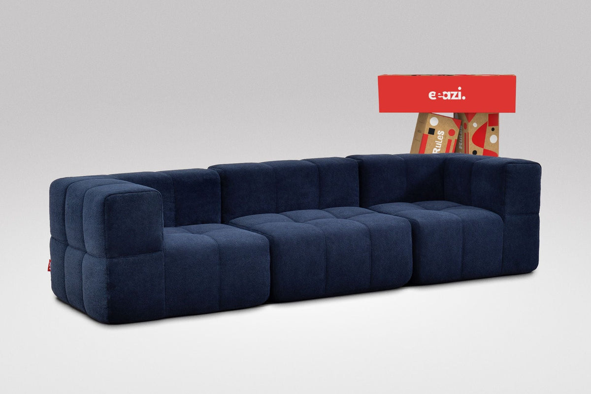 3-Piece Modular Sofa – Blue