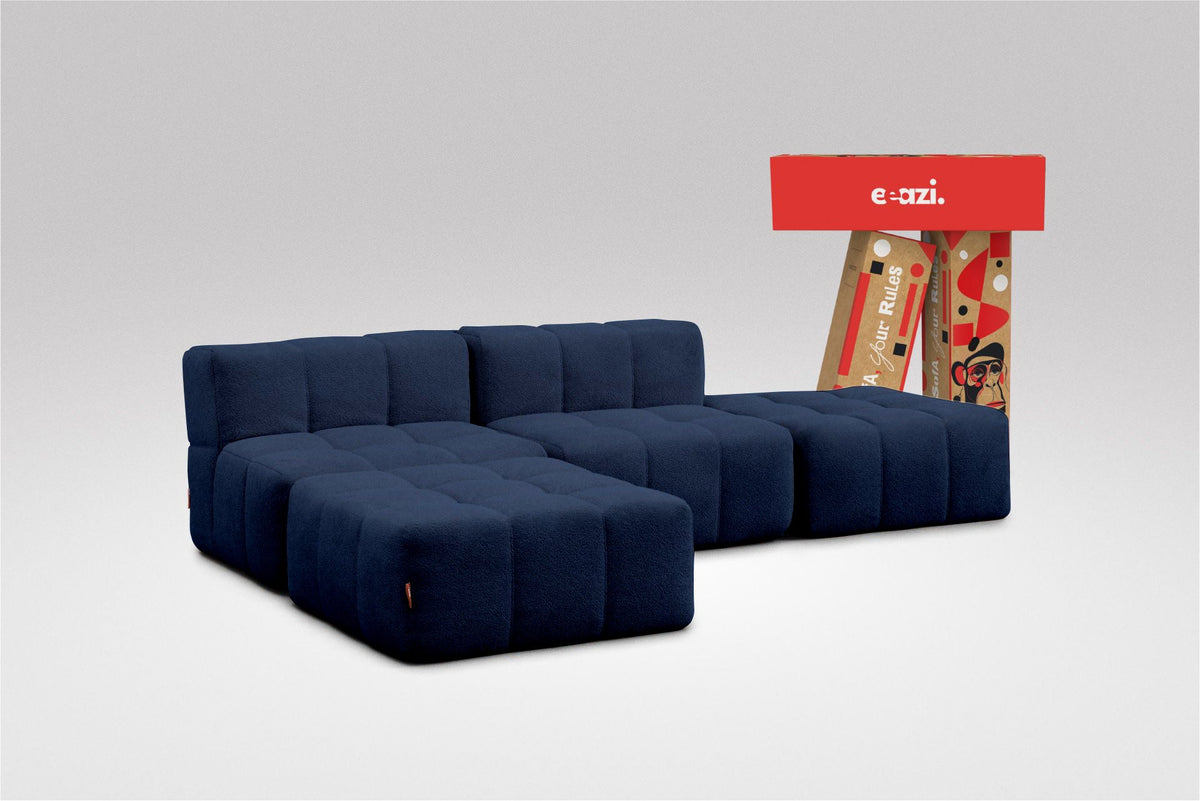 4-Piece Modular Sofa – Blue