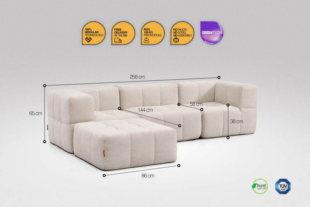 4-Piece Modular Sofa – Beige