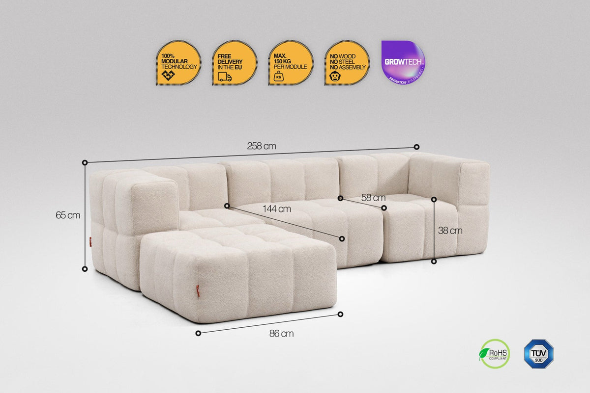 4-Piece Modular Sofa – Beige