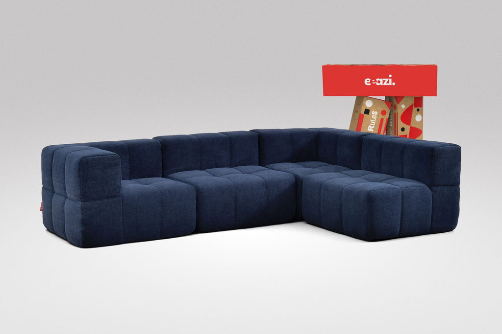 4-Piece Modular Sofa – Blue
