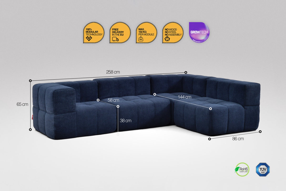 4-Piece Modular Sofa – Blue