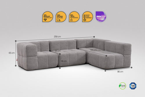 4-Piece Modular Sofa – Grey