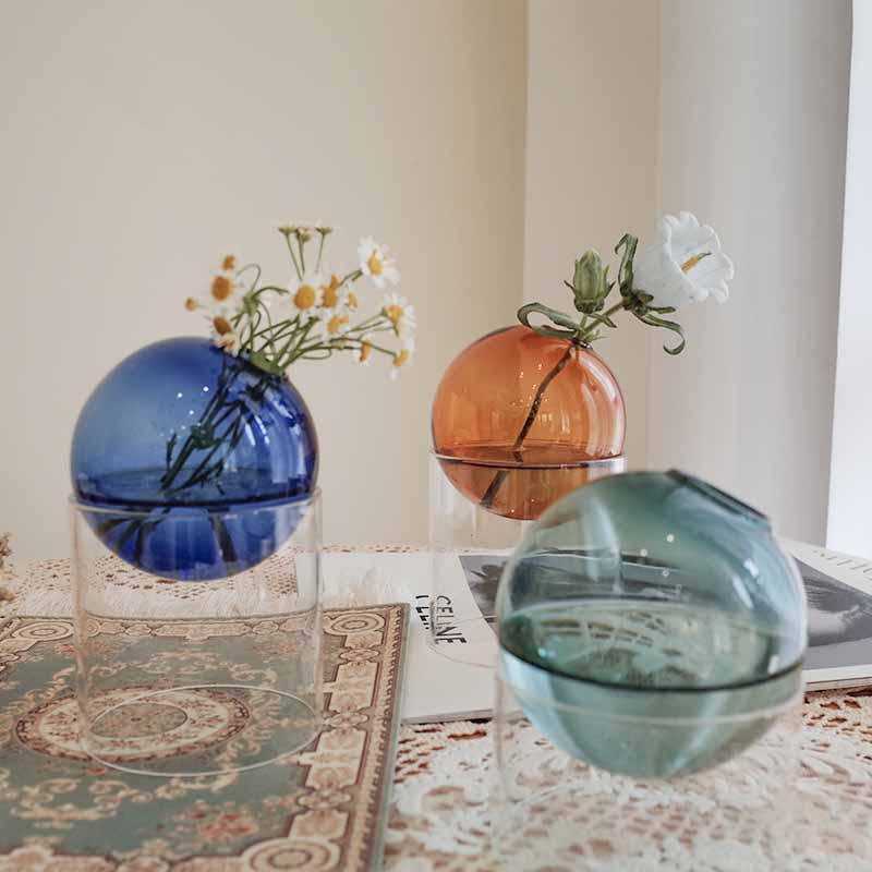 Nordic Colored Bubble Glass Vase