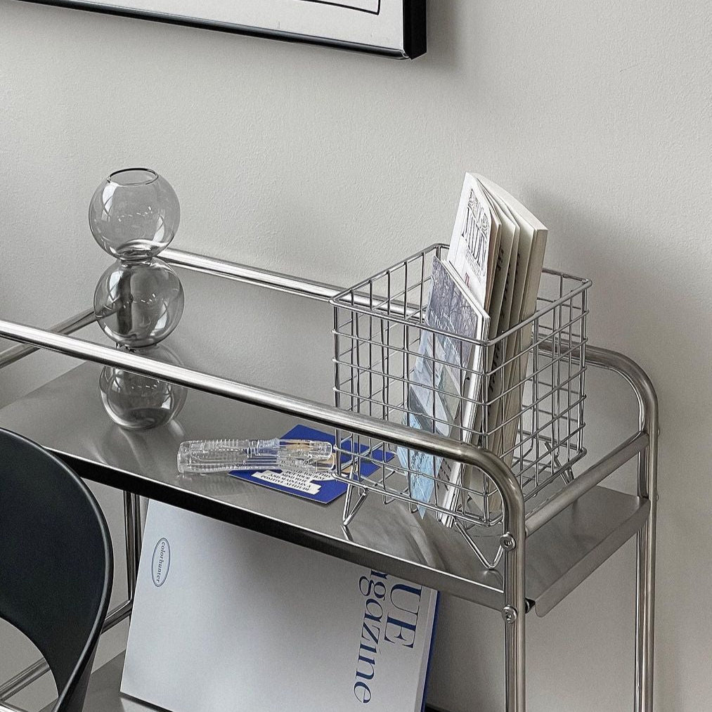 Stainless Steel Bar Cart with Wheels