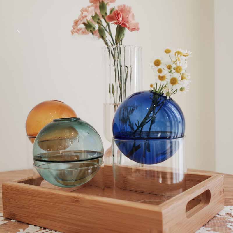 Nordic Colored Bubble Glass Vase