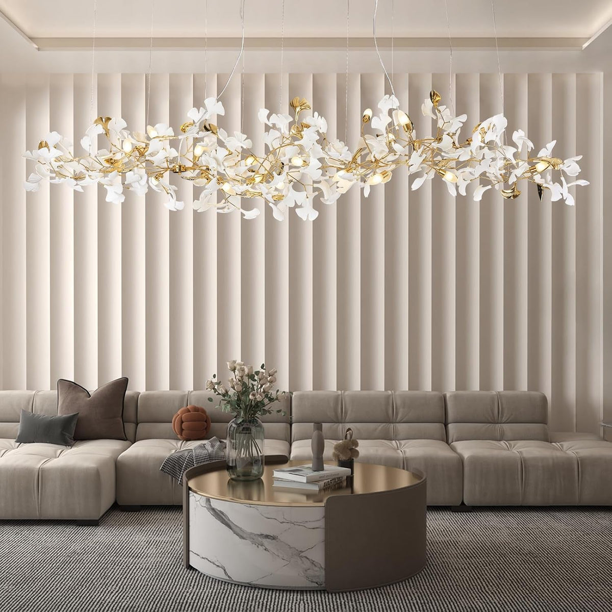 Large Modern Ginkgo Leaf Decorative Ceiling Chandelier