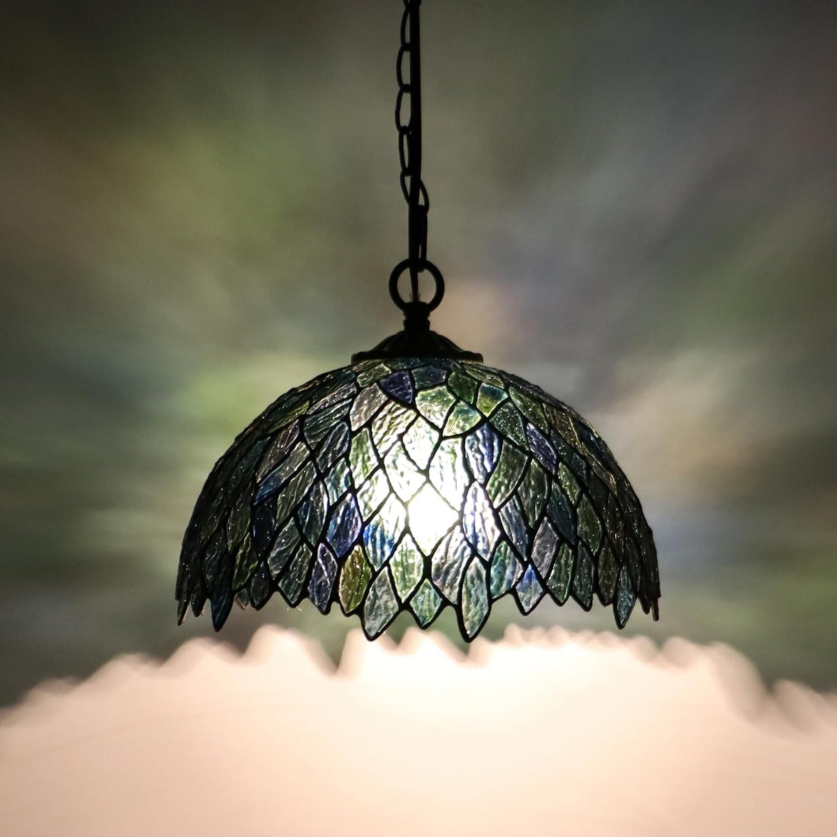 Multicolor Tiffany Style Stained Glass Hanging Lamp