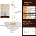 Contemporary Gold Nine Light Clear Glass Chandelier