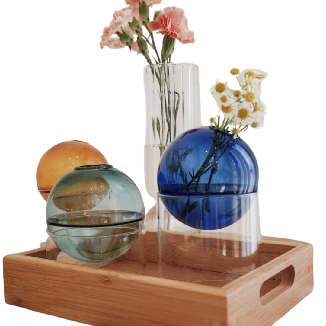 Nordic Colored Bubble Glass Vase