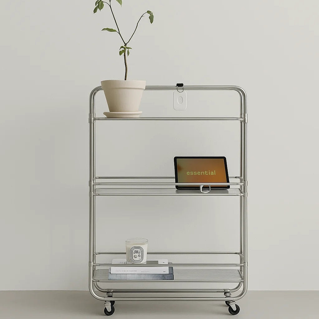 Stainless Steel Bar Cart with Wheels
