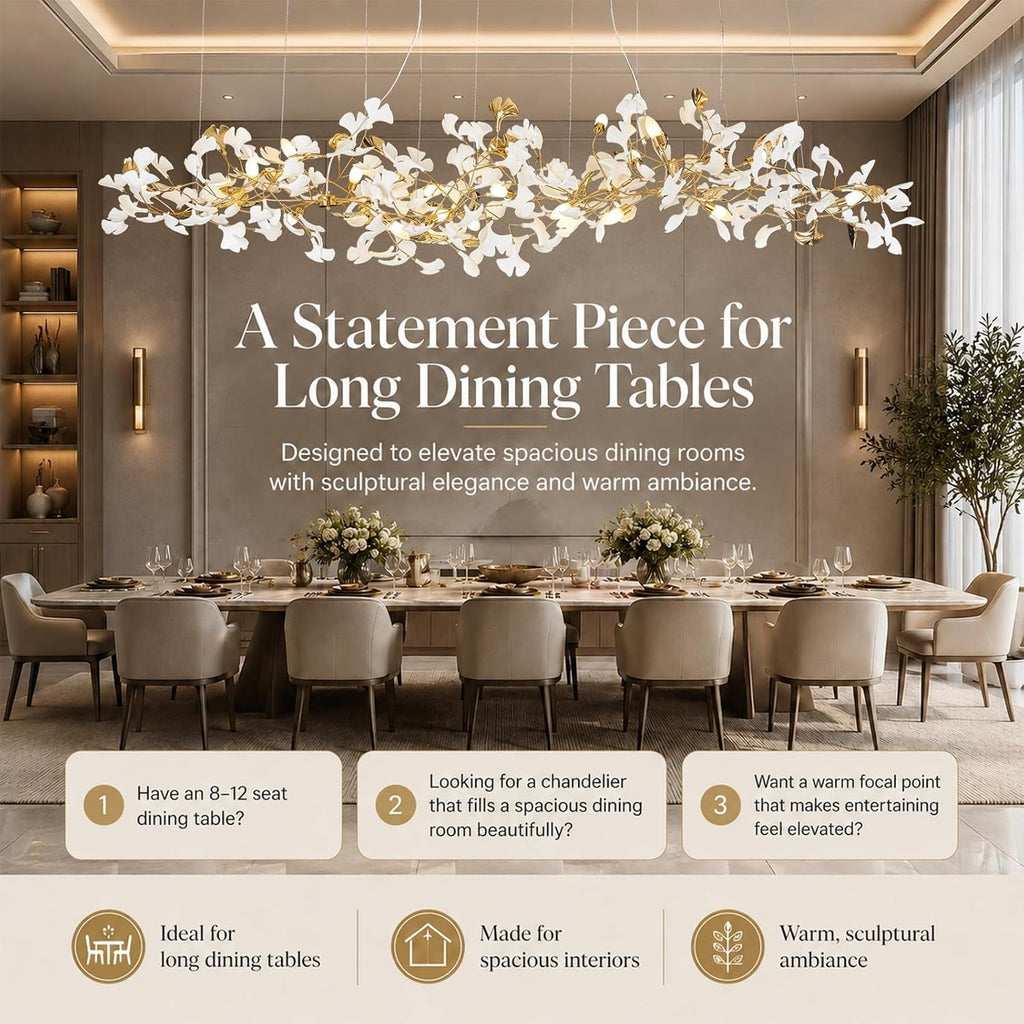 Large Modern Ginkgo Leaf Decorative Ceiling Chandelier