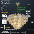 Spacious Contemporary Gold Plated Crystal Chandelier