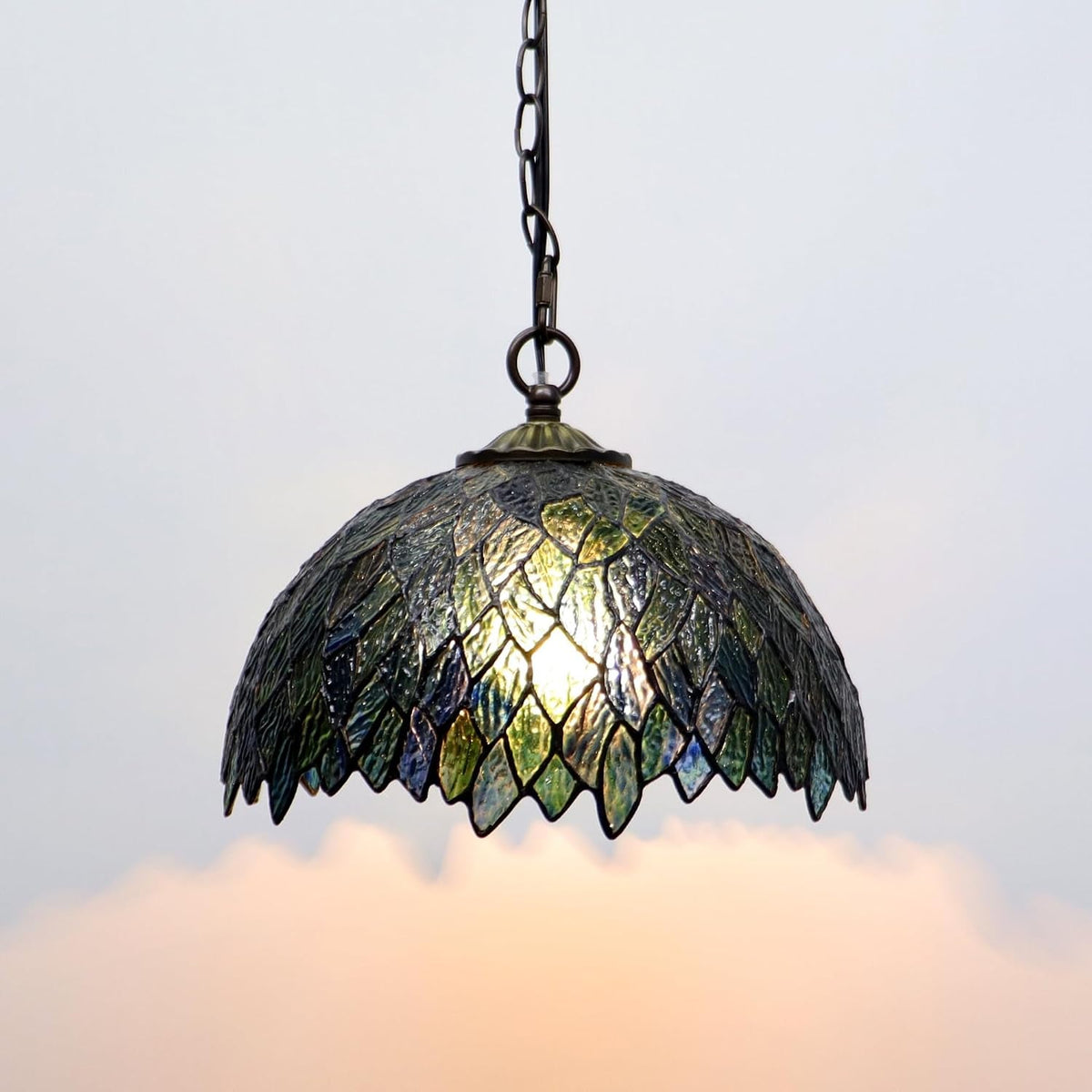 Multicolor Tiffany Style Stained Glass Hanging Lamp