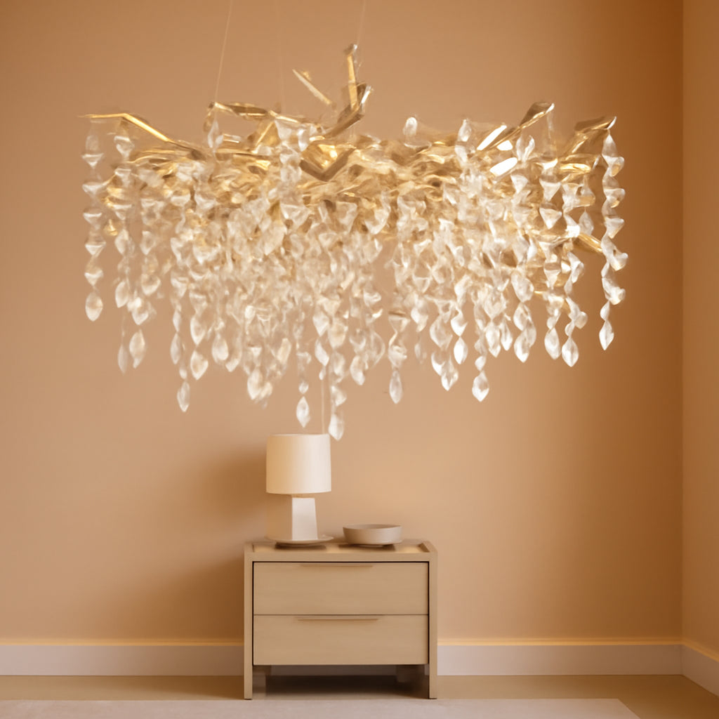 Luxurious Gold Crystal Tree Branch Indoor Chandelier