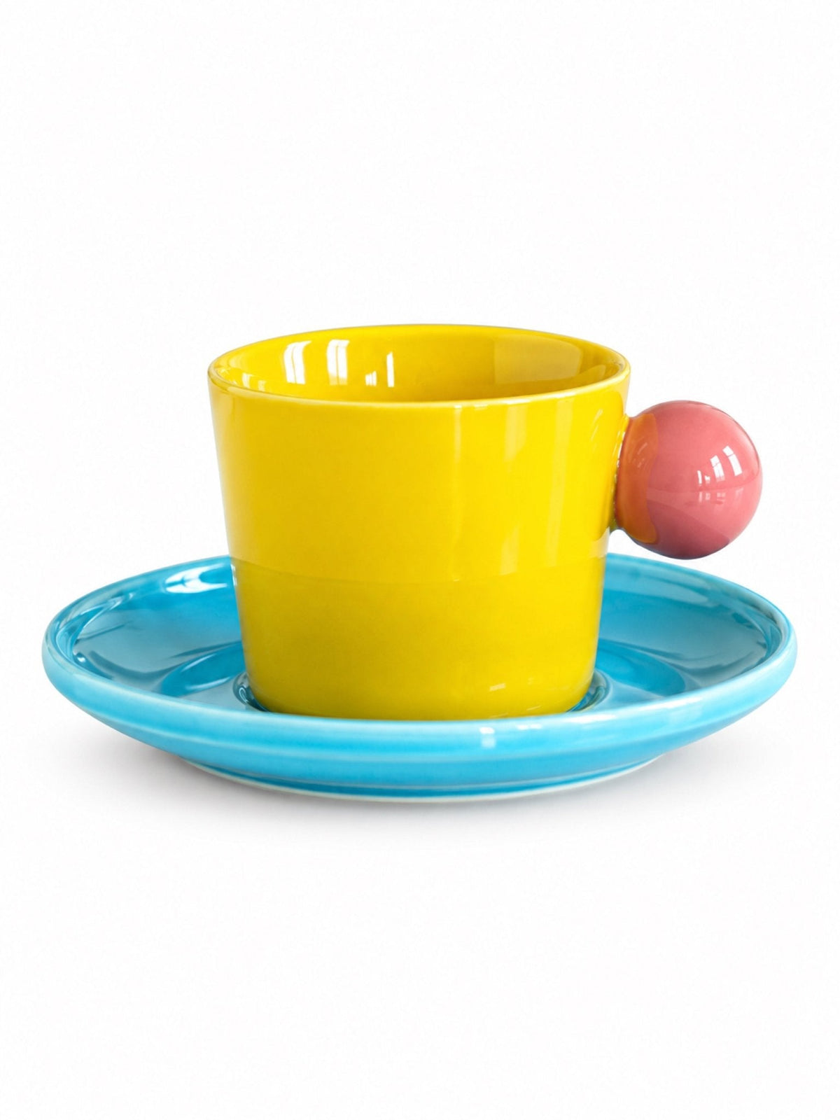 Handmade Skittles Coffee Mug With Saucer - Cute Dopamine Espresso Cup