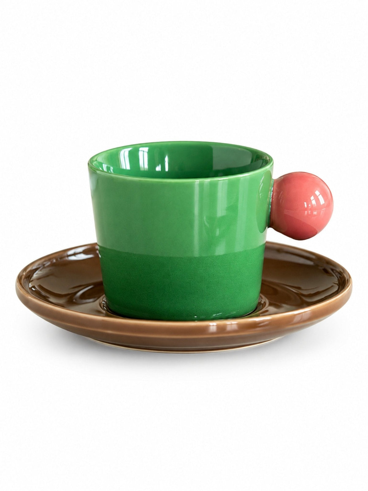 Handmade Skittles Coffee Mug With Saucer - Cute Dopamine Espresso Cup