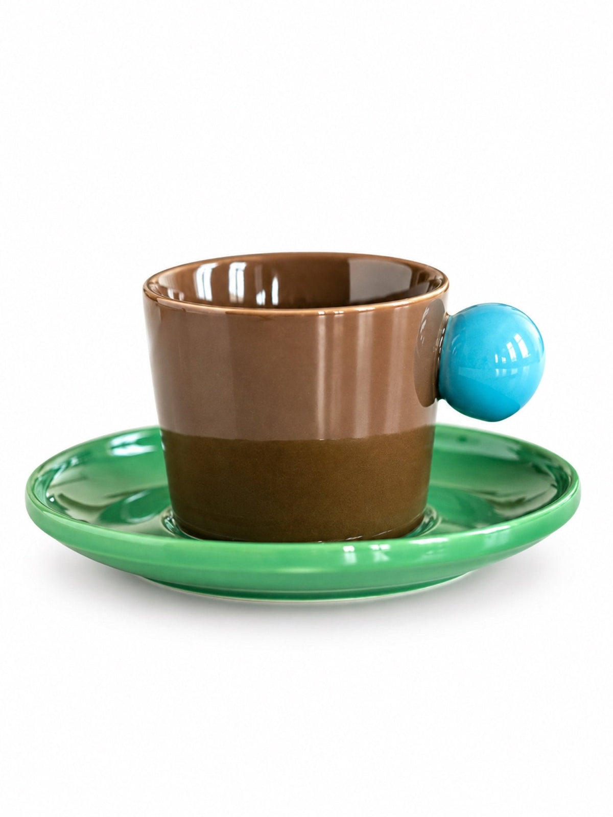 Handmade Skittles Coffee Mug With Saucer - Cute Dopamine Espresso Cup