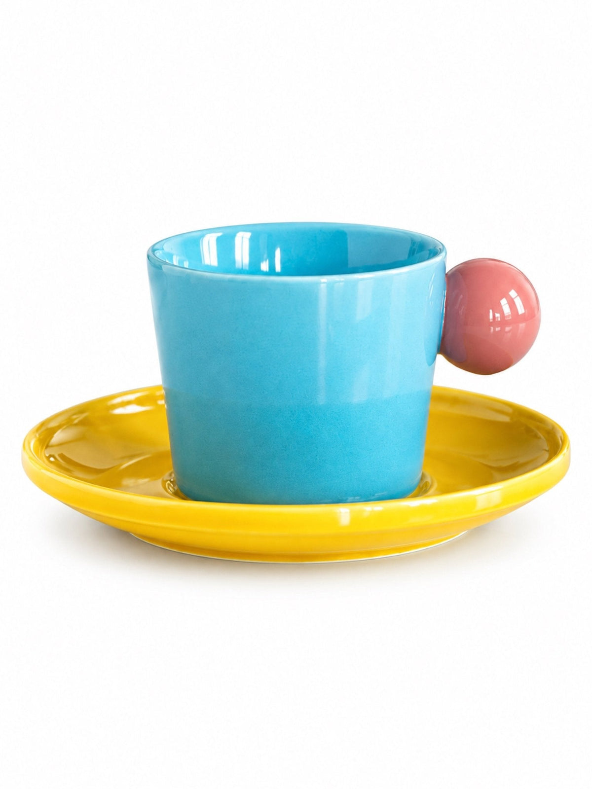 Handmade Skittles Coffee Mug With Saucer - Cute Dopamine Espresso Cup