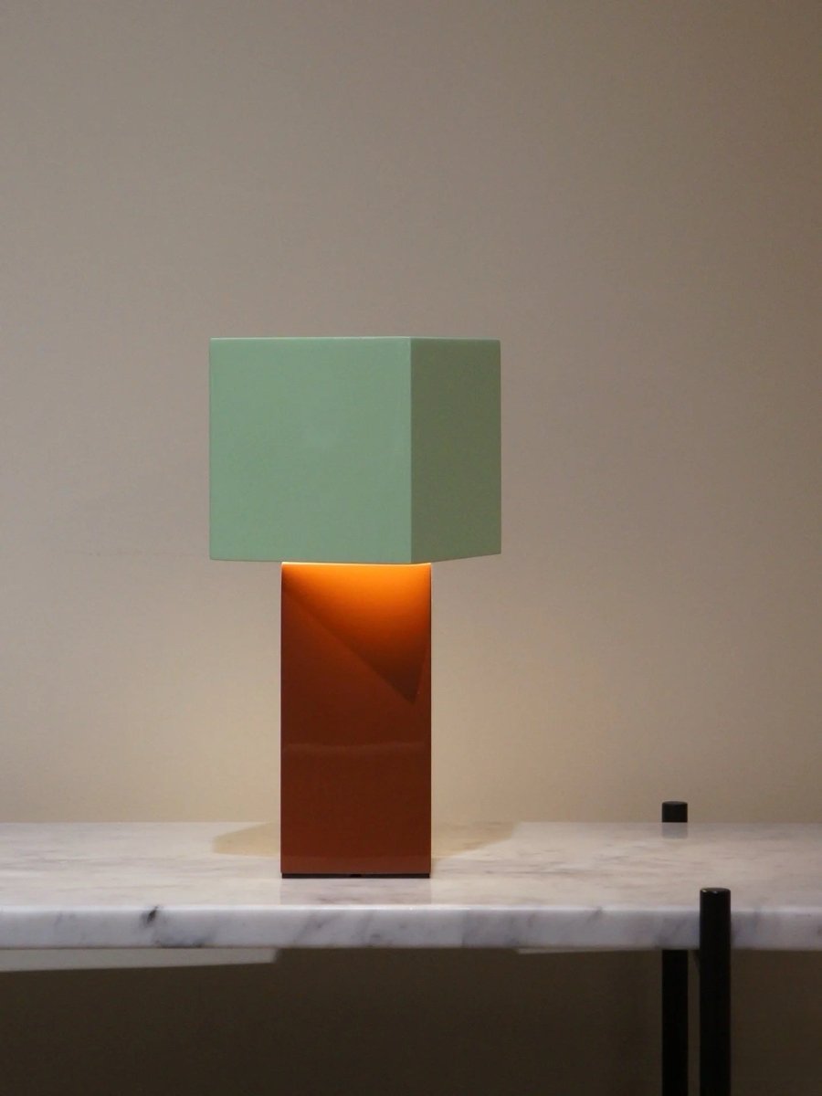 Modern Geometric Memphis Portable Dimmable Lamp - Bauhaus Pivot ATD7 Table Lamp