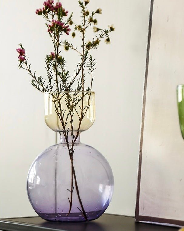 Modern Handblown Glass Vase - Contemporary Decorative Art Glass Vase