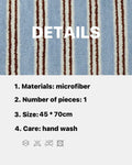 Ultra Soft Retro Blue Stripe Bath Rug, Absorbent Mat